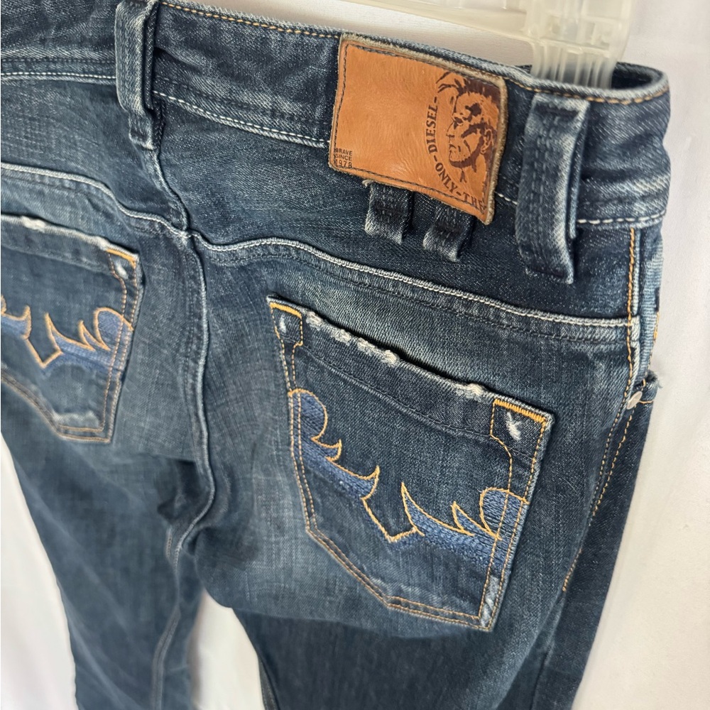 Vintage Diesel Dark Blue Jeans with Leather Patch